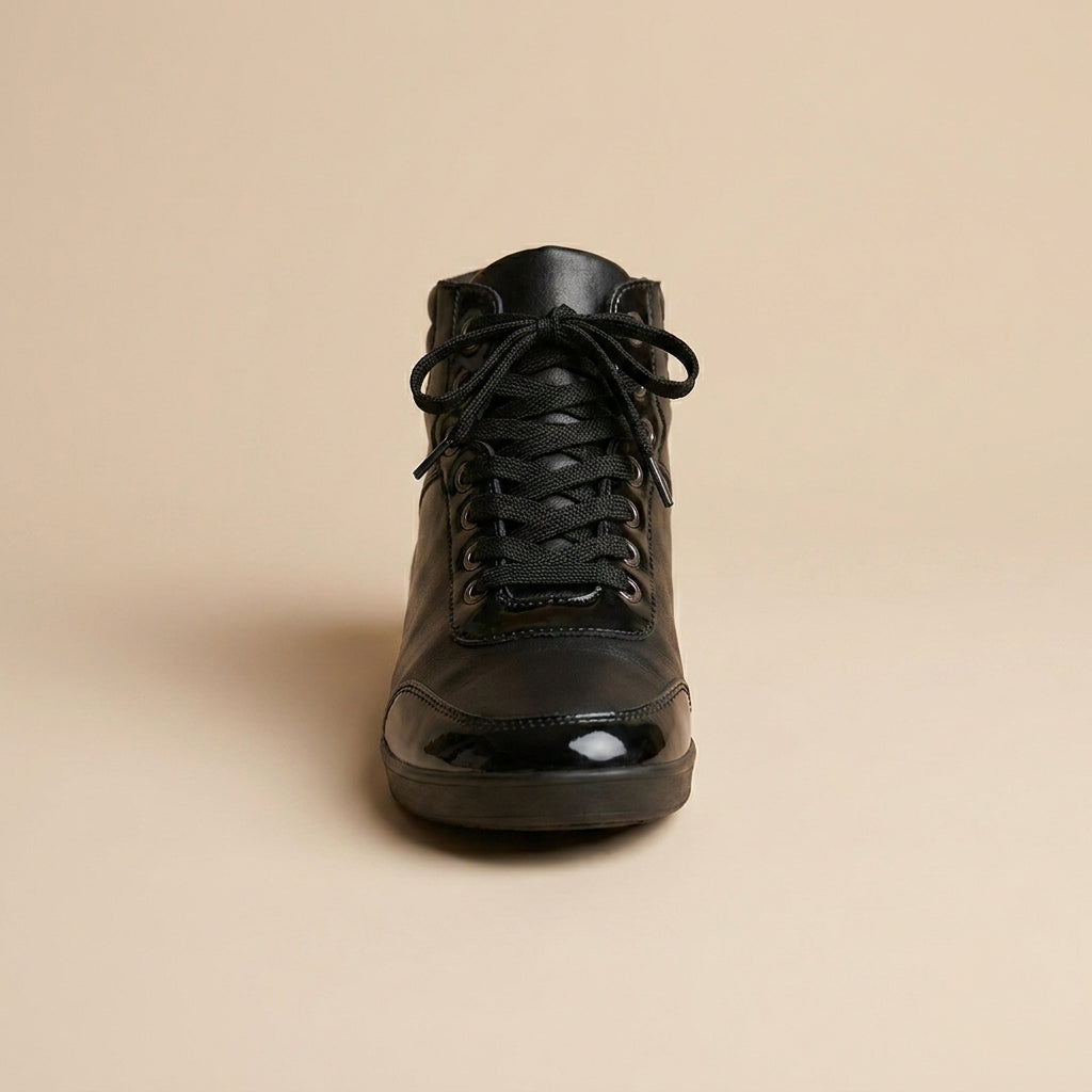 black high-top sneakers