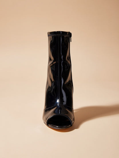 Peep Toe Party Boots – 3 Inch Heel (Black)