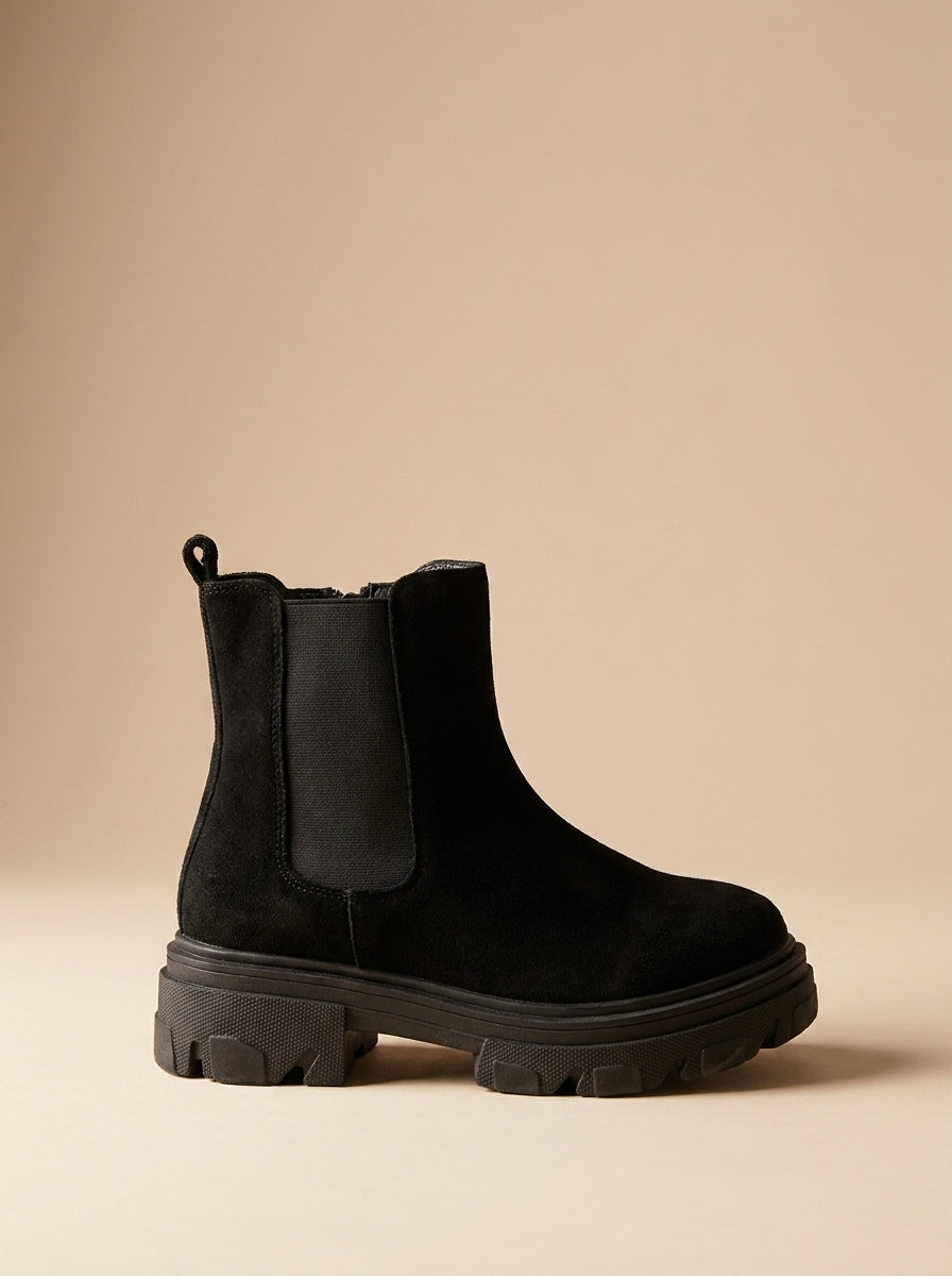 Black suede boots