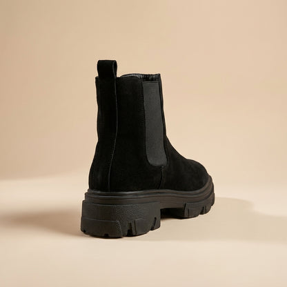 Black suede boots