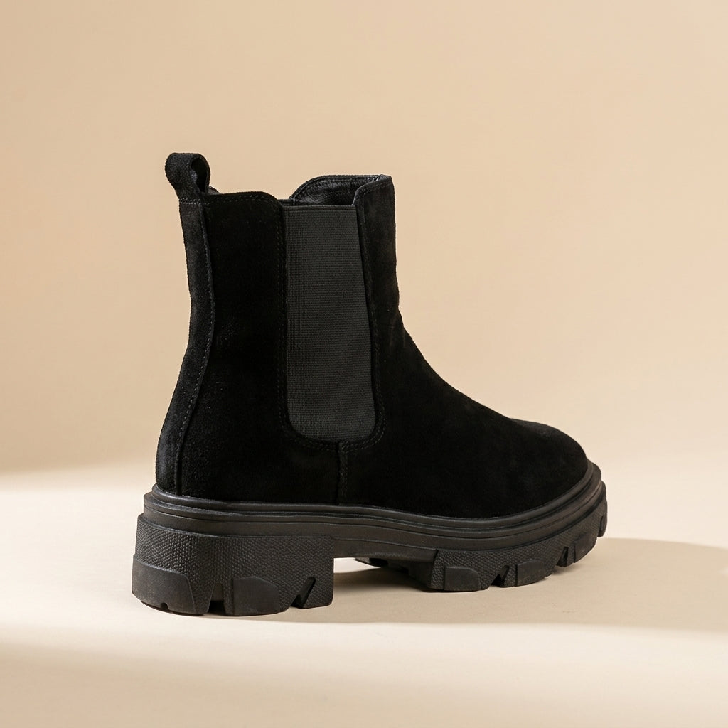 Black suede boots