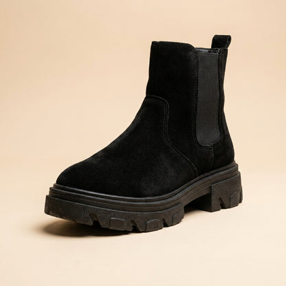 Black suede boots