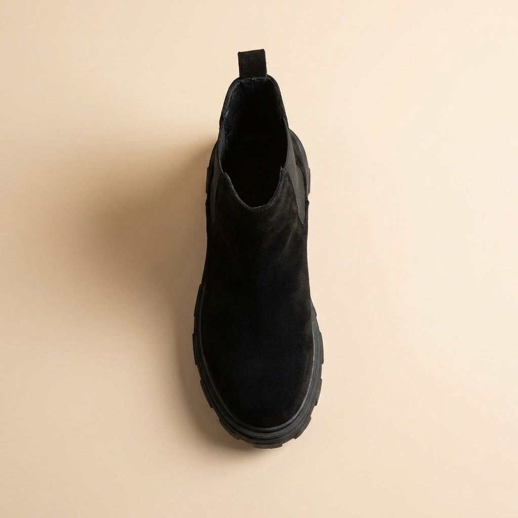 Black suede boots