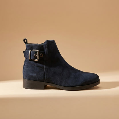 Navy Suede Ankle Boots 👠