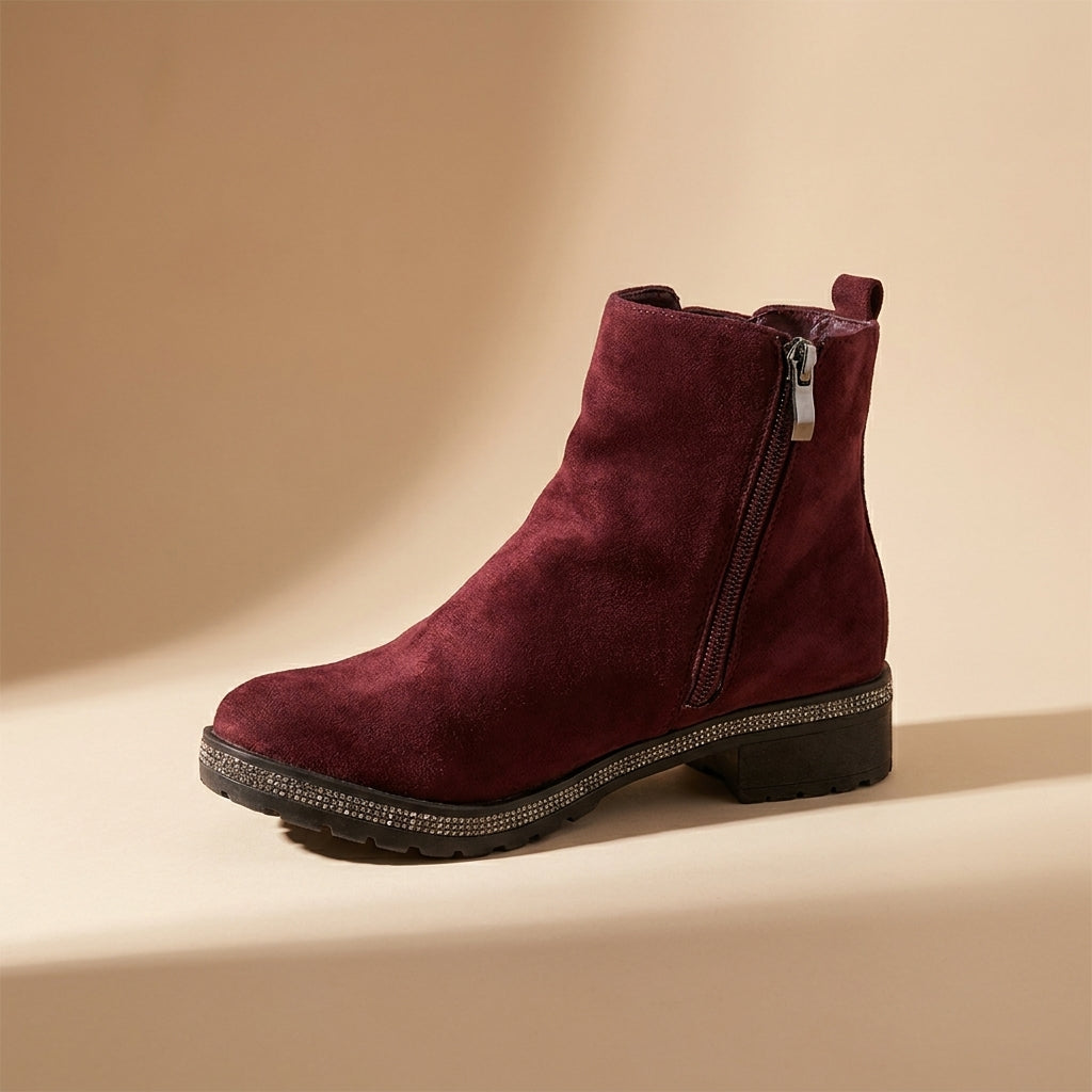 burgundy suede boots