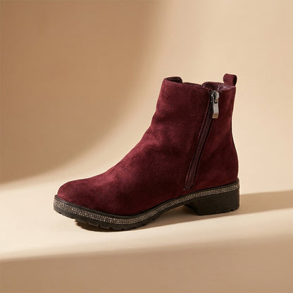 burgundy suede boots
