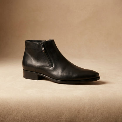 Men's black leather Chelsea boots