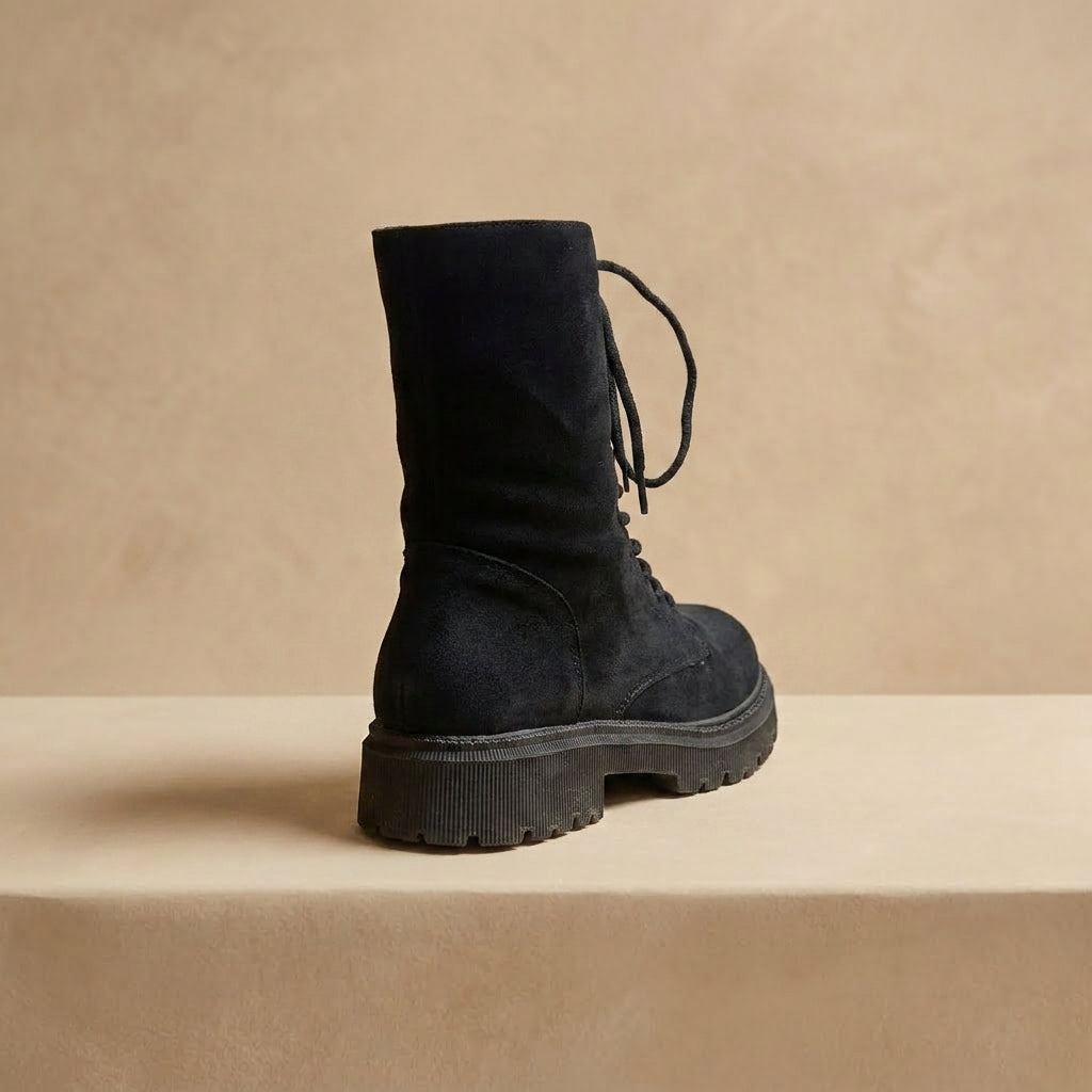 Jenny Fairy black lace-up combat style boot