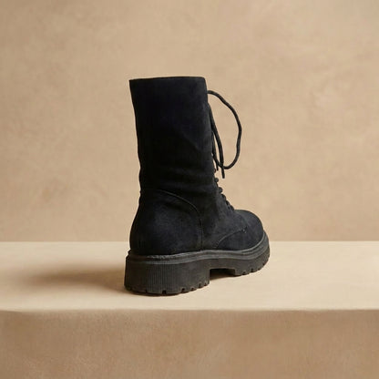 Jenny Fairy black lace-up combat style boot