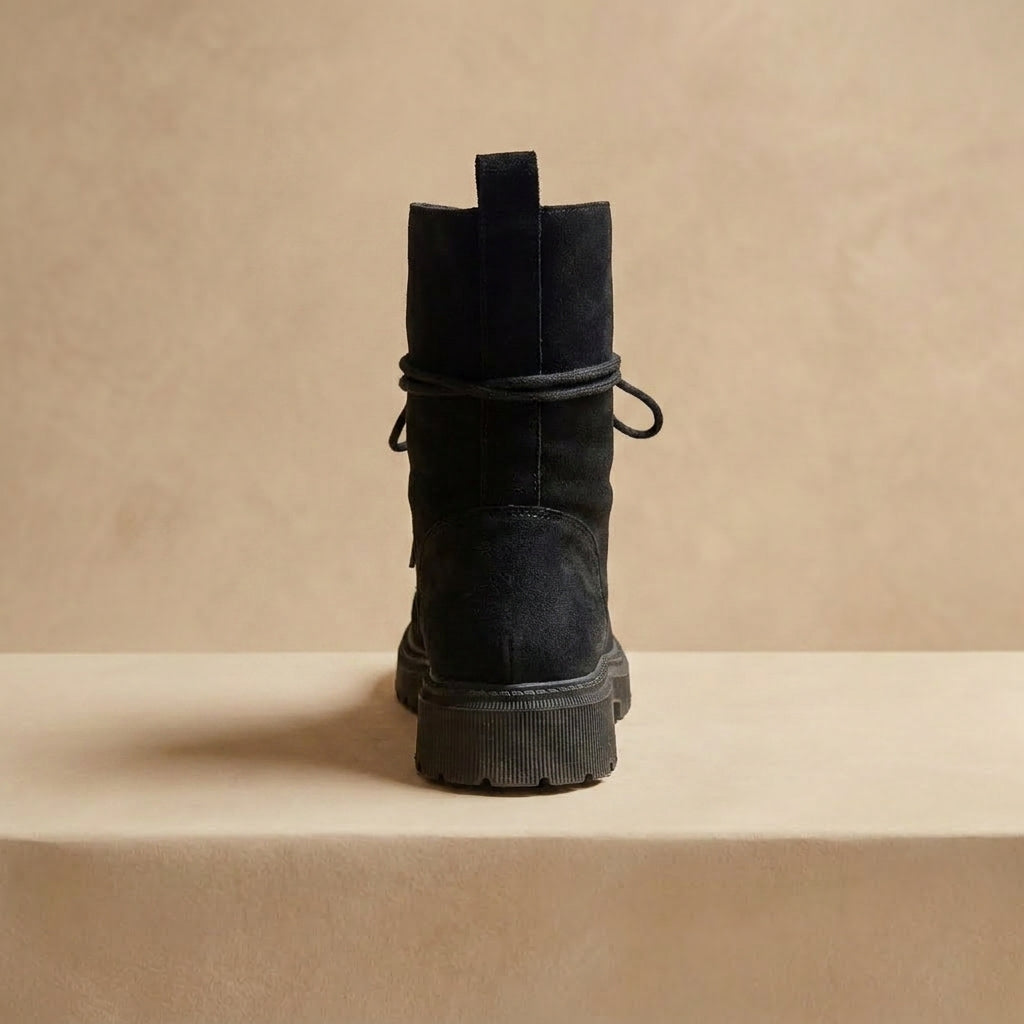 Jenny Fairy black lace-up combat style boot