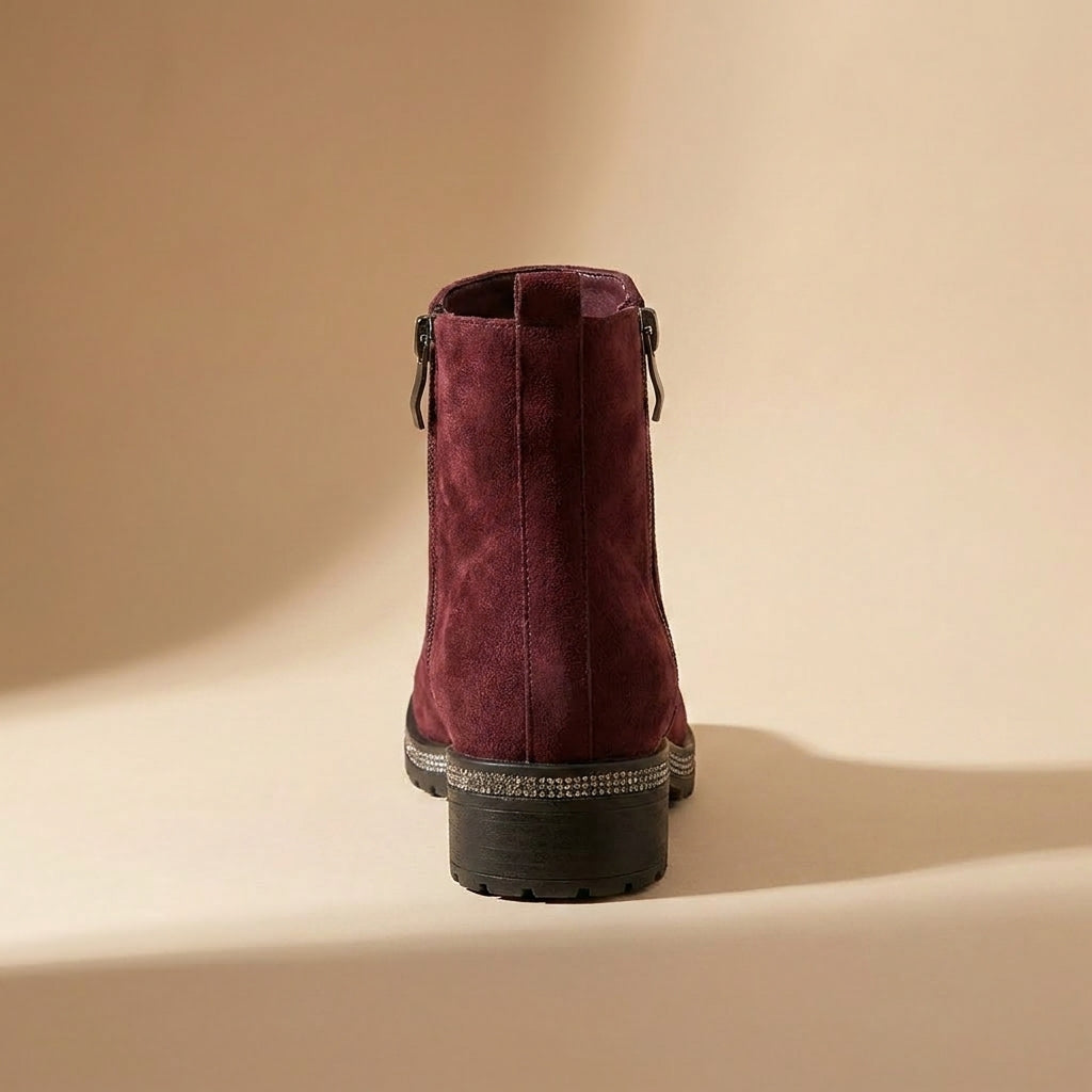 burgundy suede boots