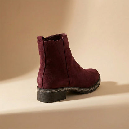 burgundy suede boots