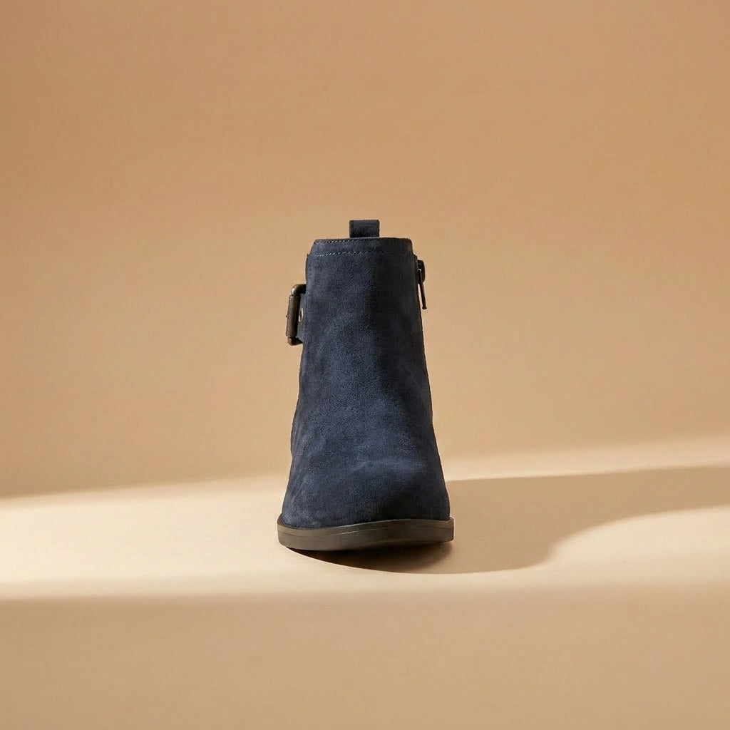 Navy Suede Ankle Boots 👠