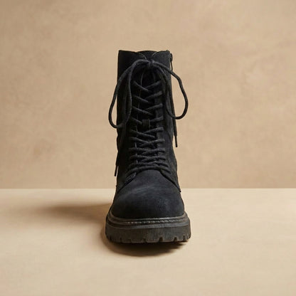 Jenny Fairy black lace-up combat style boot