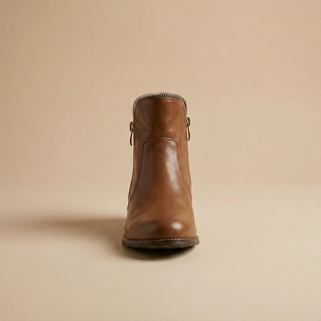 Brown leather Xti 46190 ankle boots