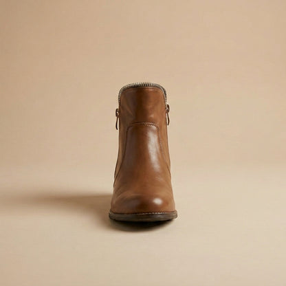 Brown leather Xti 46190 ankle boots