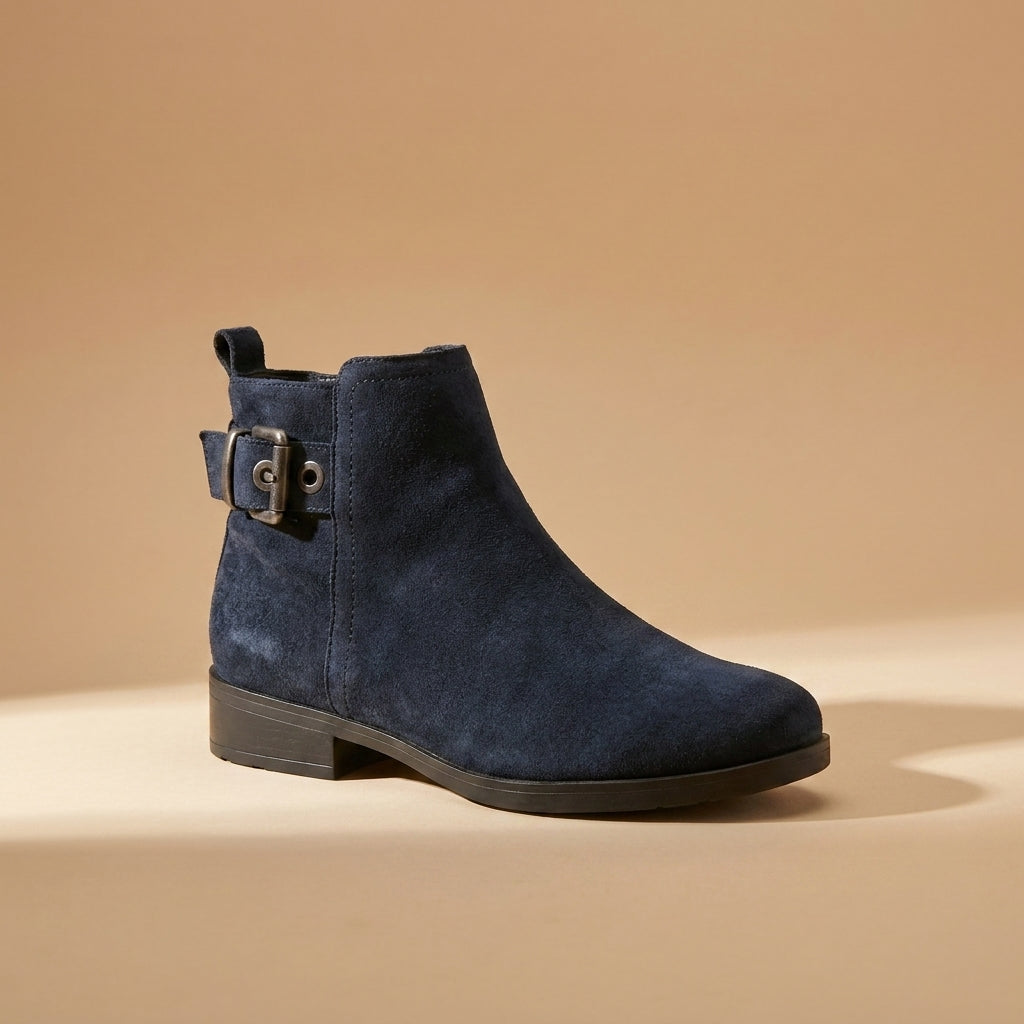 Navy Suede Ankle Boots 👠