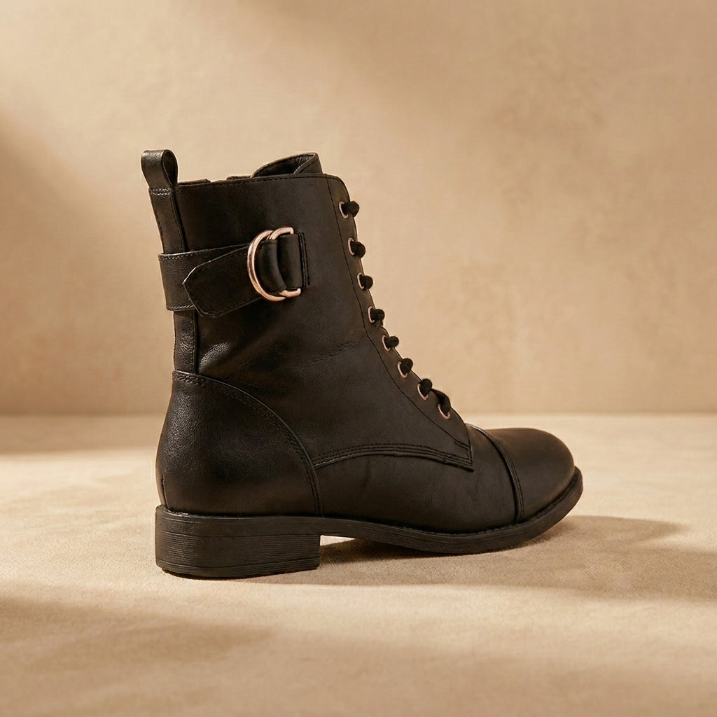 Carvela Black Boulder Combat Boots