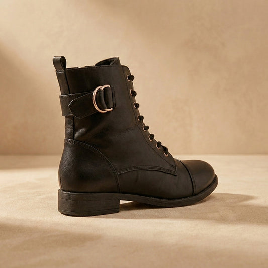 Carvela Black Boulder Combat Boots