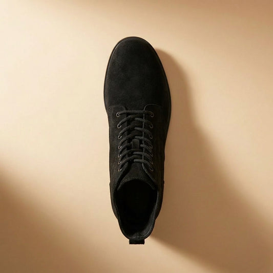 black suede ankle boots