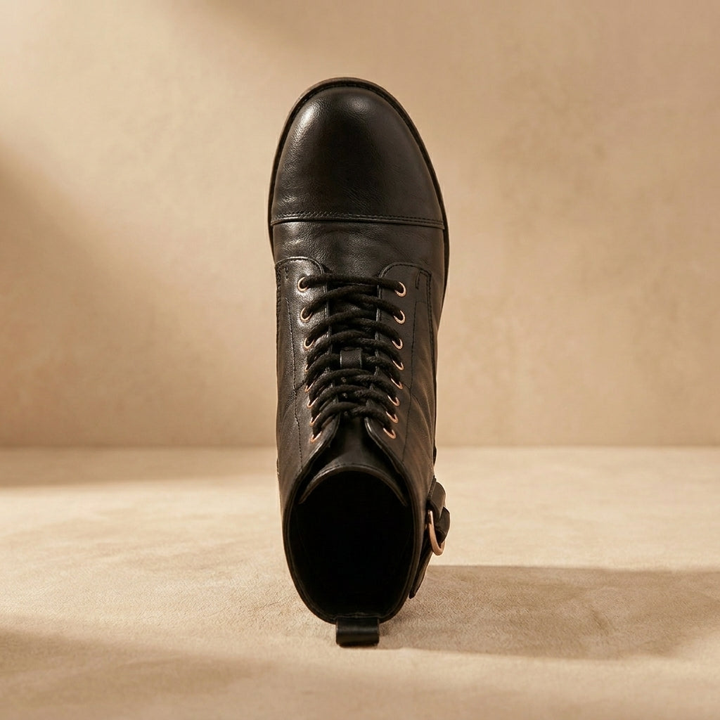 Carvela Black Boulder Combat Boots