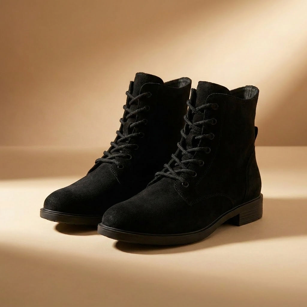 black suede ankle boots