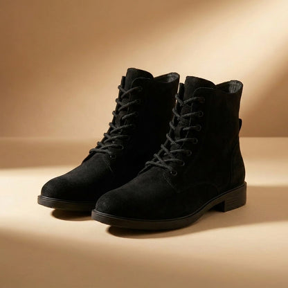 black suede ankle boots
