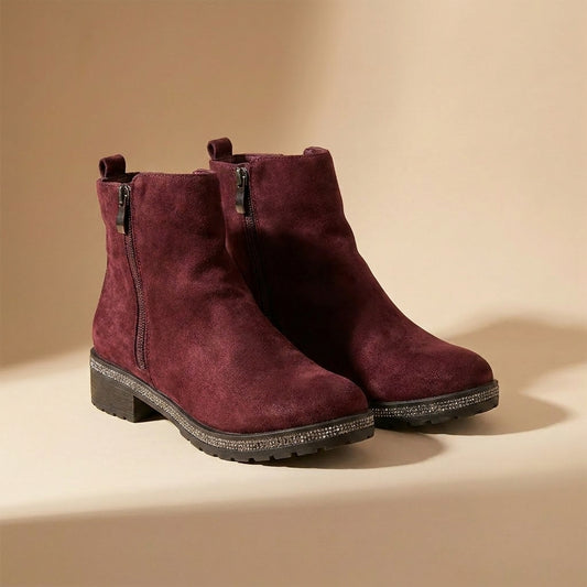 burgundy suede boots