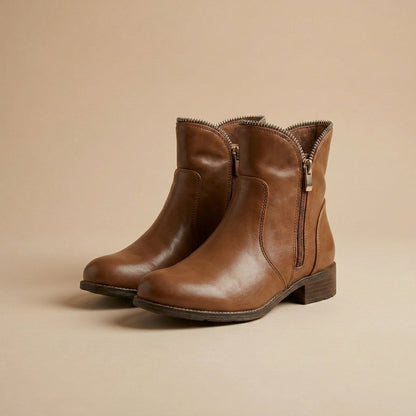 Brown leather Xti 46190 ankle boots