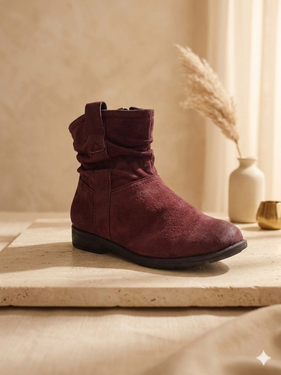 Maroon Ankle Boots