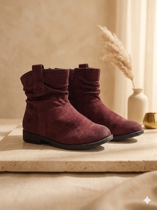 Maroon Ankle Boots